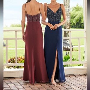 Elegant Navy Evening Gown